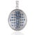 Metal Art Deco Baguette Cut Blue Sapphire & Diamond Mosaic Statement Pendant | 3.45 TCW For Sale - Image 7 of 13