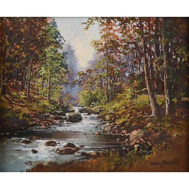 Realism Denis Thornton, Original Oil Painting of Tollymore Forest in Ireland by Modern Irish Artist, 1980 Circa For Sale - Image 3 of 5