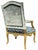 1990s Quatrain for Dessin Fournir Louis XV Style Giltwood Fauteuil Arm Chair W Blue Silk Velvet For Sale - Image 5 of 5