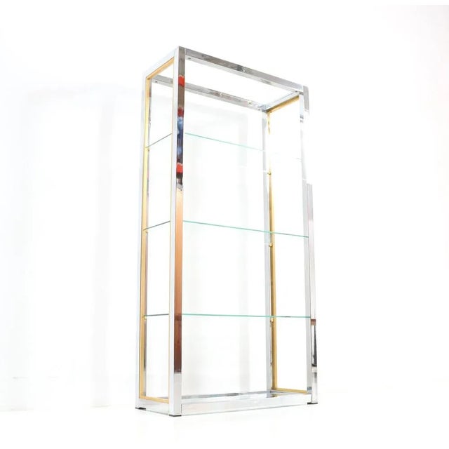 Hollywood Regency Italian Etagere in Chrome and Brass by Renato Zevi, 1970s For Sale - Image 3 of 13