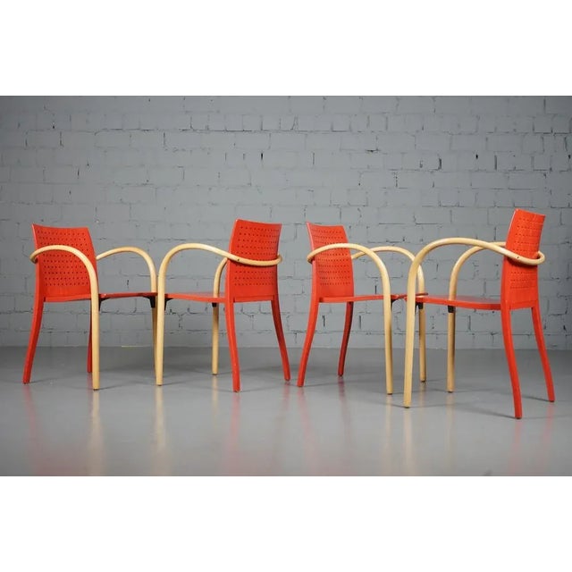 Mid-Century Modern Postmodern Model 290 F Chair by Prof. Wulf Schneider for Thonet, Set of 4 For Sale - Image 3 of 12