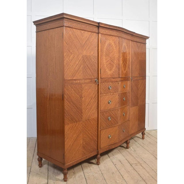 Satinwood Compact Wardrobe, 1890s For Sale - Image 11 of 17