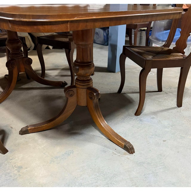 Wood Mid 20th Century Drexel “New Travis Collection” Mid‑Century Colonial Revival Solid Maple Dining Set For Sale - Image 7 of 10