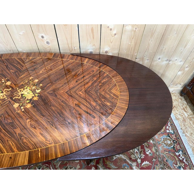 Louis XVI Oval Dining Table with Extensions, 1960s For Sale - Image 6 of 8