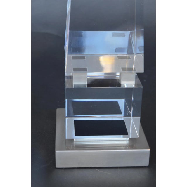 Hollywood Regency Lucite Obelisks by Charles Hollis Jones For Sale - Image 3 of 6