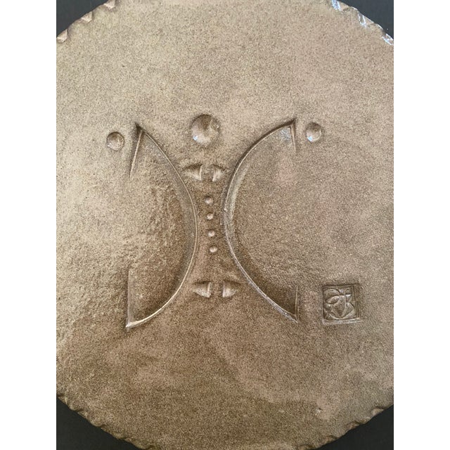 Brown Mid-Century Paolo Soleri Arcosanti Cosanti Abstract Pottery Tile For Sale - Image 8 of 10