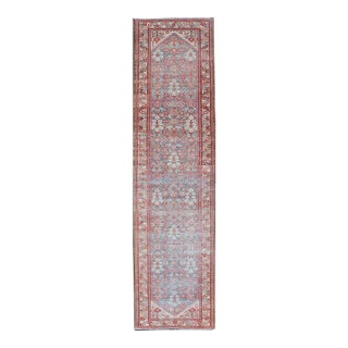 Antique Persian Malayer Runner With Allover Pattern in Soft Red 3'3 X 13'5 For Sale