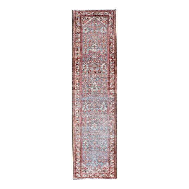 Antique Persian Malayer Runner With Allover Pattern in Soft Red 3'3 X 13'5 For Sale