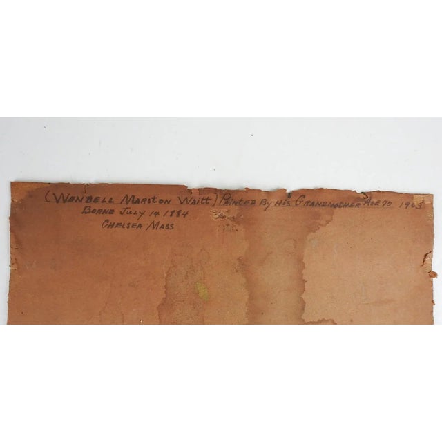 1900 - 1909 1903 Folk Art Puppy Dogs and Mouse Painting For Sale - Image 5 of 7