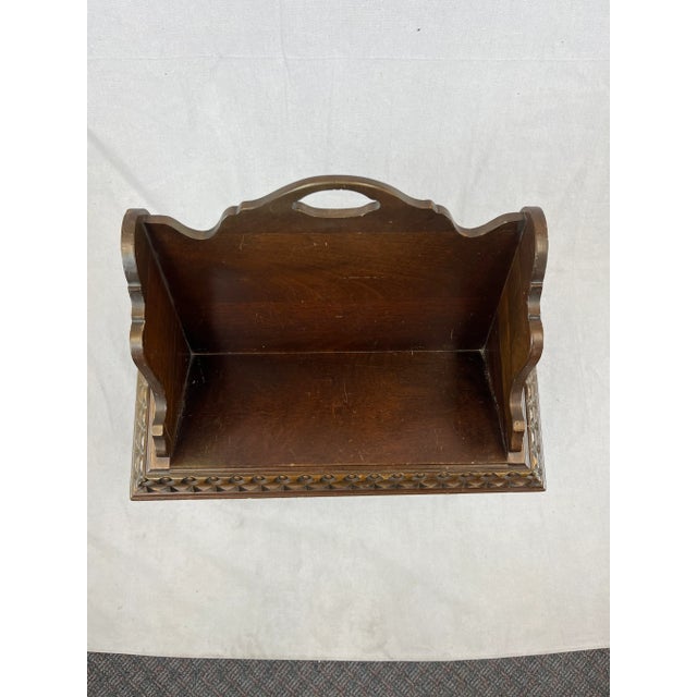 1930s Vintage 1930s Mahogany Magazine & Book Stand - Jacobean/Victorian-Revival Period For Sale - Image 5 of 15