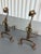 Vintage Brass Hammered Flower Fireplace Andirons For Sale In New York - Image 6 of 10