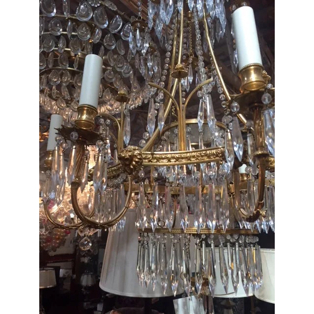 Vintage Neo-Classic Brass Dore Chandalier For Sale - Image 10 of 13