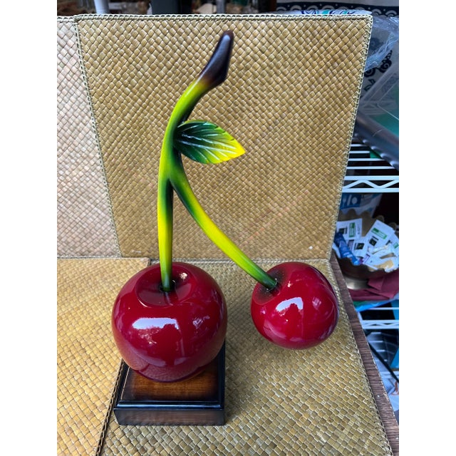 1990s Wooden Cherry Table Centerpiece For Sale - Image 9 of 9