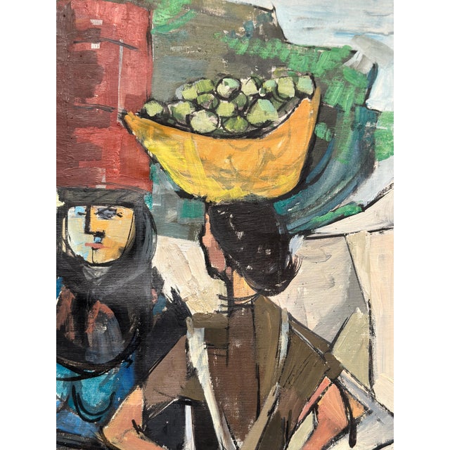 Women and Child, 1950s, Oil Painting on Canvas, Framed For Sale - Image 12 of 18