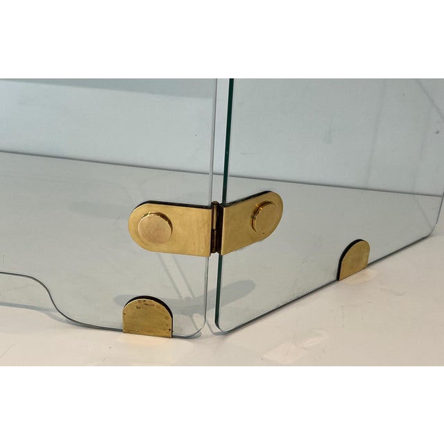 Fireplace Screen with Three Glass Panels and Brass. Circa 1970 For Sale - Image 11 of 12
