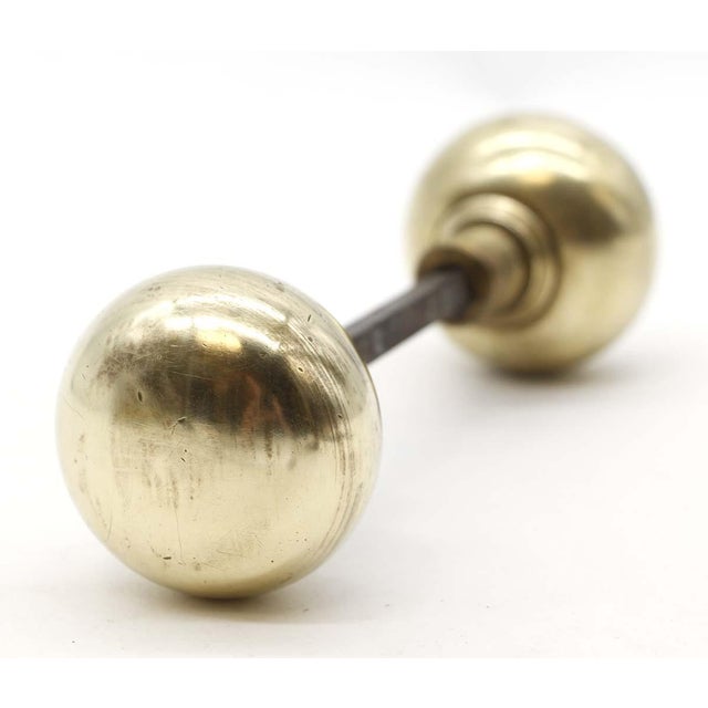 Pair of Vintage 2.125 In. Brass Ball Shape Door Knobs For Sale - Image 4 of 6