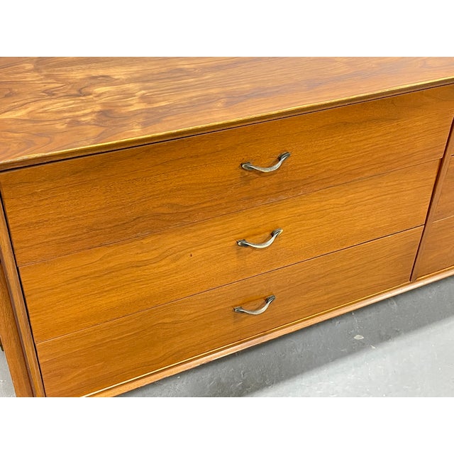 1960s Mid Century Modern Walnut Long Dresser / Credenza Manner of Dunbar, C. 1960's For Sale - Image 5 of 12