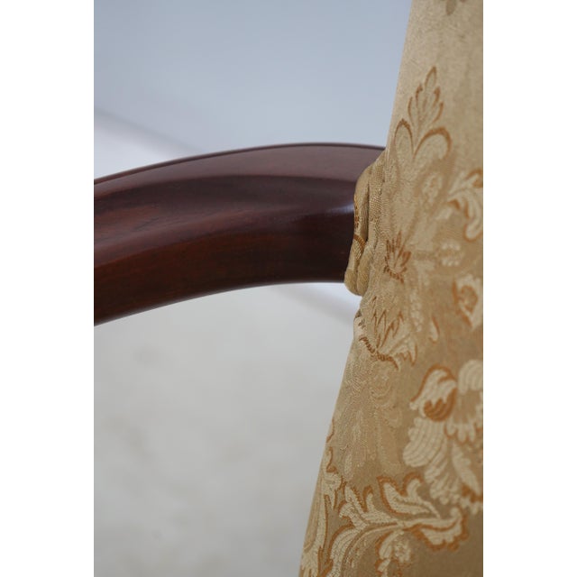 Brown Pair of Southwood Damask Upholstered Open Armchairs For Sale - Image 8 of 18