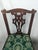 Pair of Antique Carved Wood Chippendale Style Side Chairs With Green Brocade Seats For Sale - Image 15 of 18