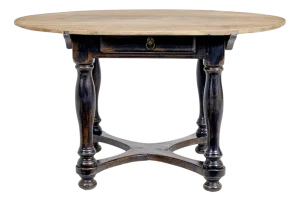 Mid 19th Century Rustic Painted Oak Occasional Table, 1860s
