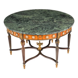 Vintage Ormolu Mounted Coffee Table with Marble Top in the style of H&L Epstein, 1950s For Sale