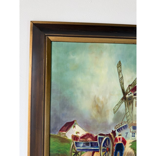 1970s Vintage Jara Country European Farm Landscape Oil on Canvas Painting – Framed For Sale - Image 5 of 13