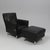 Animal Skin Set of Lounge Chair and Ottoman in Black Leather, 1980s For Sale - Image 7 of 7