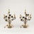 This rare pair of lights, originally devotional candelabra, is a touching testament to domestic sacred art during the...
