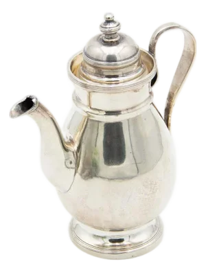 Plain Silver Kettle with Fixed Handle