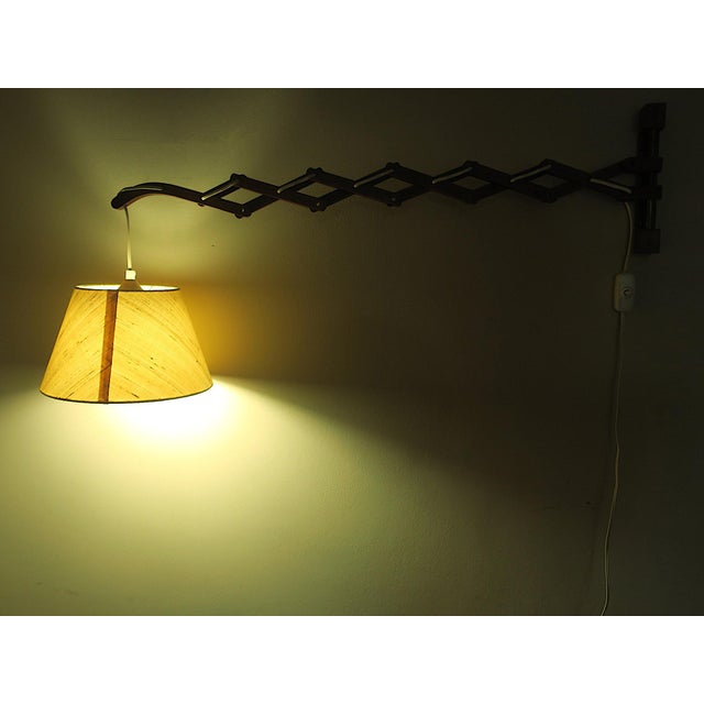 Large Concertina Wall Light in Teak by Erik Hansen for Le Kilint, Denmark, 1960s For Sale - Image 5 of 17
