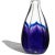 Beautiful vintage American hand blown, purple and blue pulled peacock feather design, art glass bud flower vase. The vase...