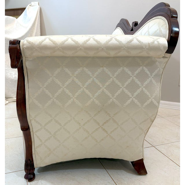 Vintage Duncan Phyfe Style Loveseat With Carved Horse Head Arm Details For Sale In West Palm - Image 6 of 18