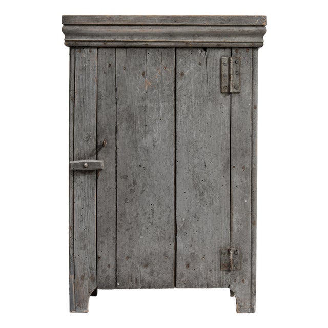 Primitive Cabinet With Shelf Gray France Early 20th Century For Sale