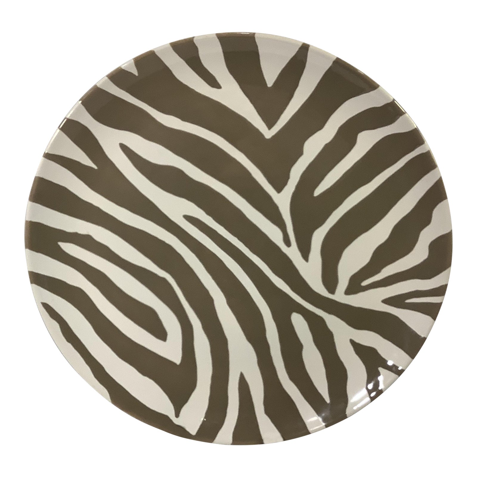 1980s Large Ceramic Zebra Striped Decorative or Serving Plate Chairish