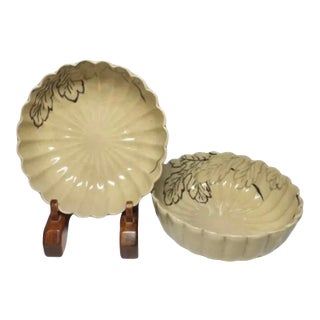 Antique Japanese Rinka Bowls- A Pair For Sale