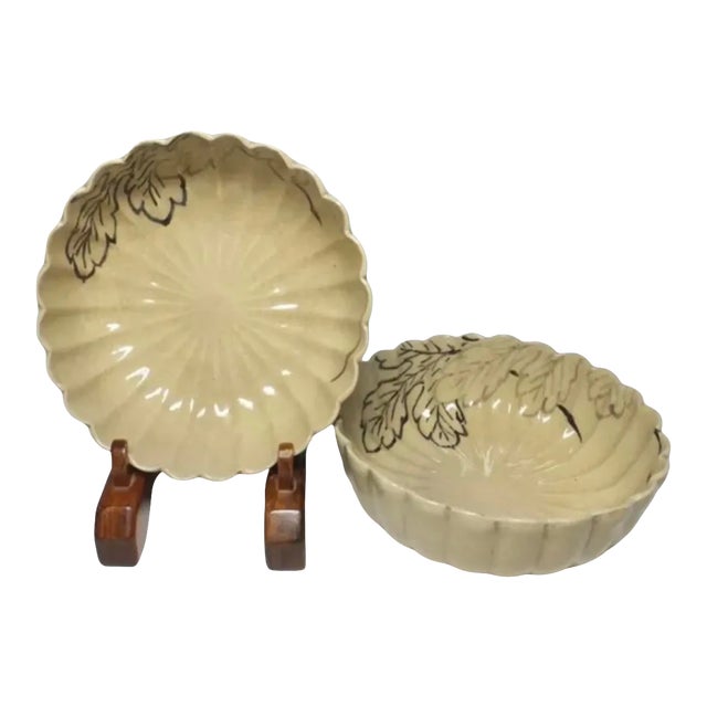 Antique Japanese Rinka Bowls- A Pair For Sale