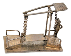 Silver Figure of Toll Collector and Drawbridge