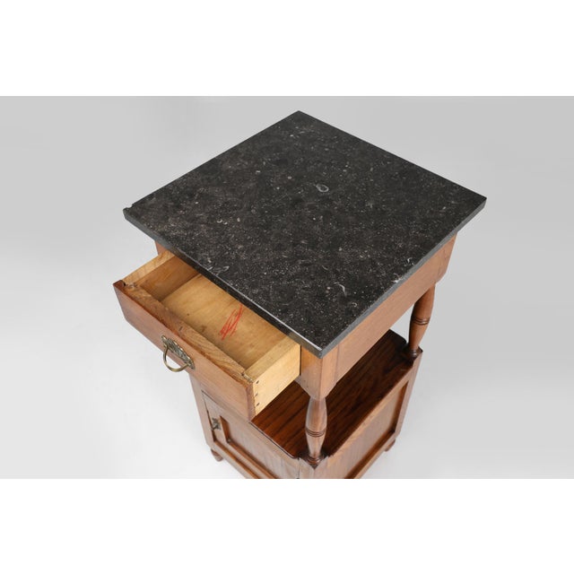 Black Art Deco French Night Stand with Blue Stone Top, 1920s For Sale - Image 8 of 12