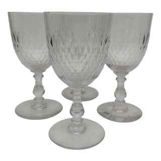 Large Crystal Glasses with Tortoiseshell Pattern from Baccarat, 1920s, Set of 4 For Sale