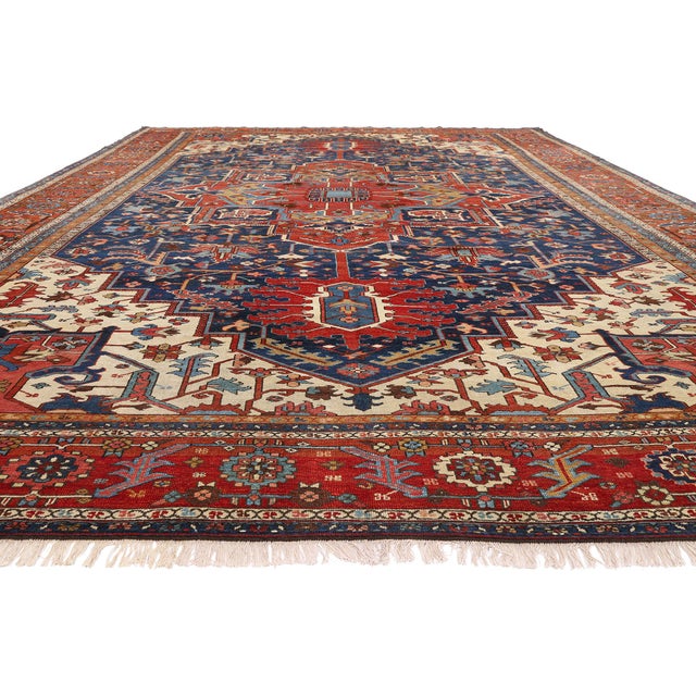 English Late 19th Century Persian Serapi Rug, 11'10 X 18'04 For Sale - Image 3 of 10