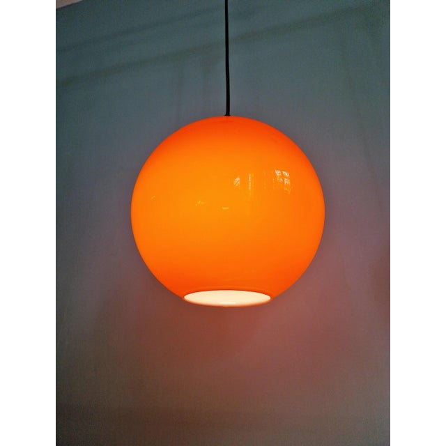 Vintage Orange Opaline Pendant Light from Lita, 1970s For Sale - Image 12 of 16