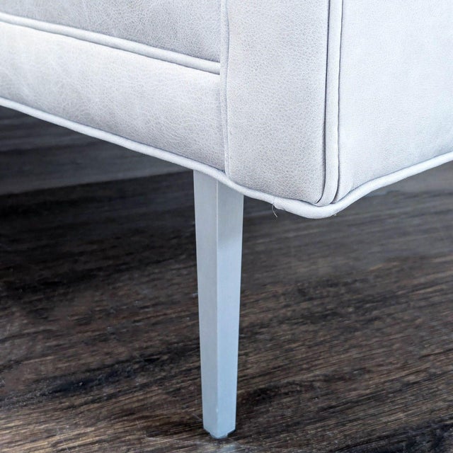Animal Skin Room & Board Wynwood Modern 3-Seat Gray Leather Sofa For Sale - Image 7 of 8