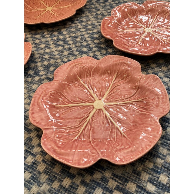 1970s Bordallo Pinheiro Pink Cabbage Plates Set of 4 Chairish