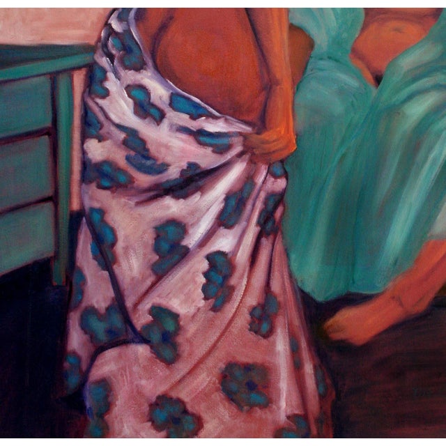 Modern Figurative Study, Two Models With Drapes by Molly E. Brubaker For Sale - Image 4 of 5
