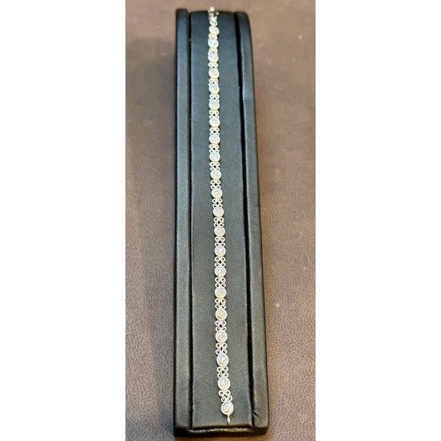 21 Round Diamond 4-5 Pointer Each Tennis Bracelet in 14 K White Gold, 1.0 Ct For Sale - Image 13 of 18