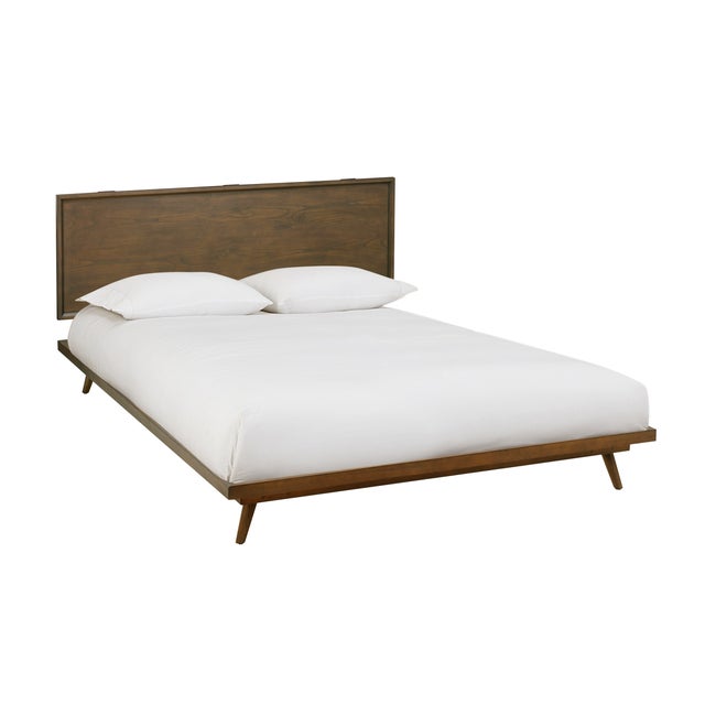 Emery Platform Walnut Queen Bed For Sale - Image 9 of 9