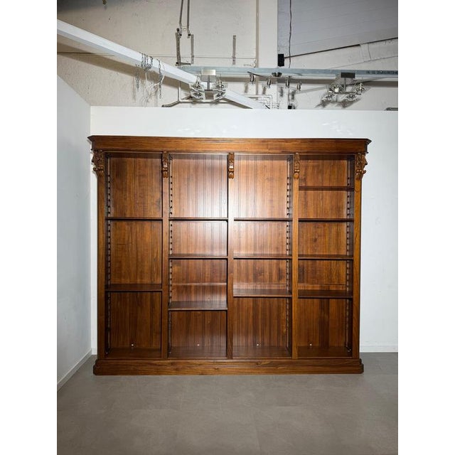 Brown Large Bookcase Cabinet in Elm Wood For Sale - Image 8 of 12