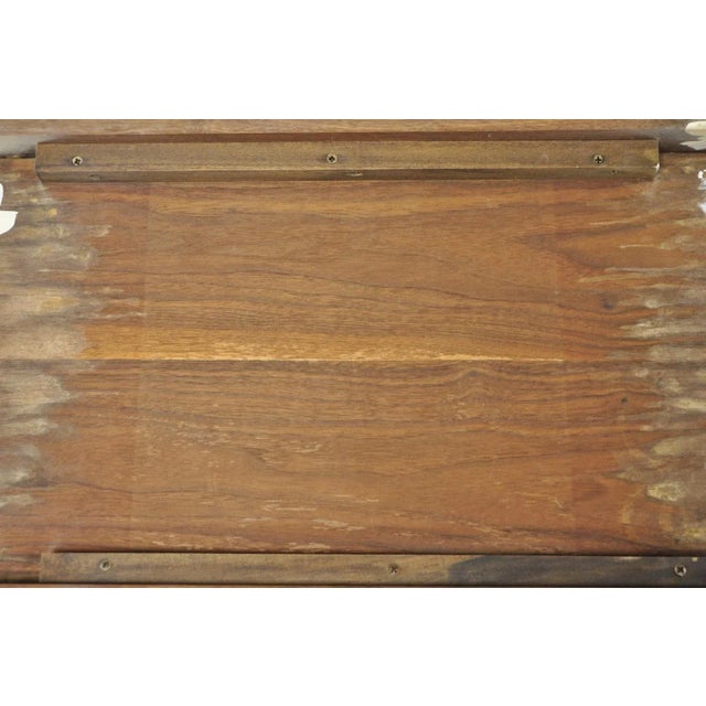 Vintage Mid Century Modern Painted Walnut Waterfall Base Glass Top Coffee Table For Sale - Image 11 of 15