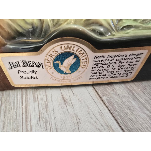 Dark Green Vintage 1979 Jim Beam Ducks Unlimited "Canvasback Drake" Regal China Decanter For Sale - Image 8 of 12