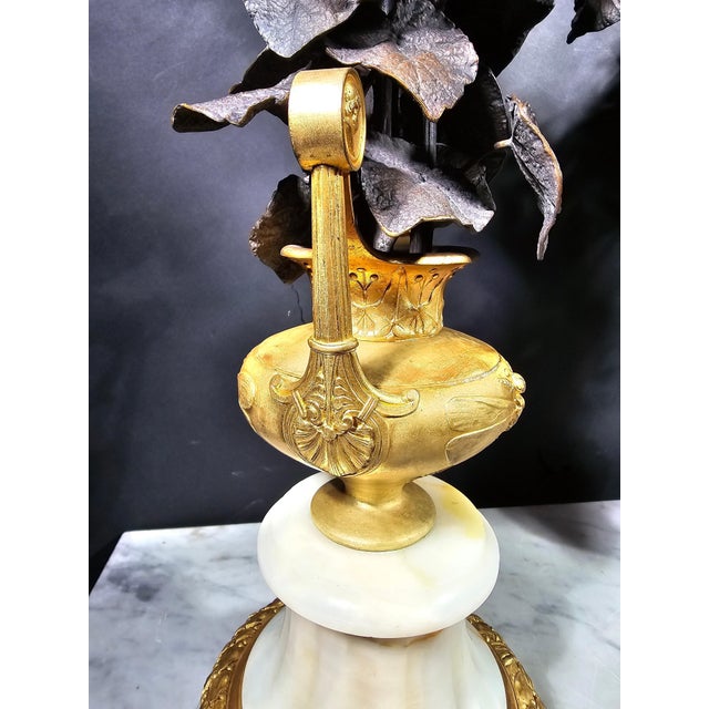 Gilt Bronze Vases with Flowers, 1860, Set of 2 For Sale - Image 4 of 18